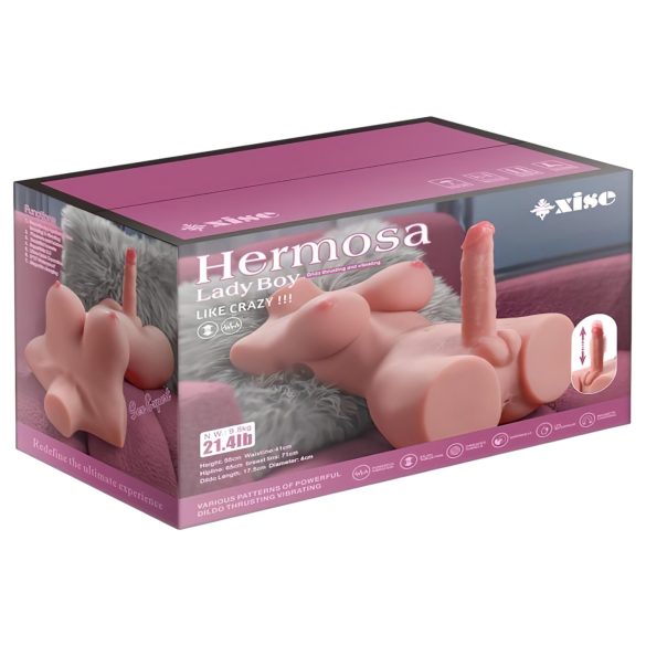 XISE - sekspop torso met vibratie en stootfunctie - realistisch