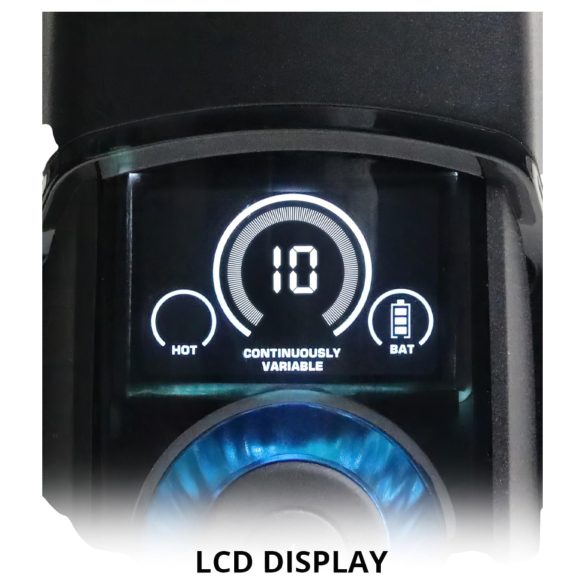 Leten SM320 - masturbator met stoot- en verwarmingfunctie - zwart