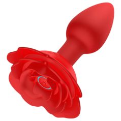 Rose Plug - oplaadbare, draadloze anale vibrator (rood)