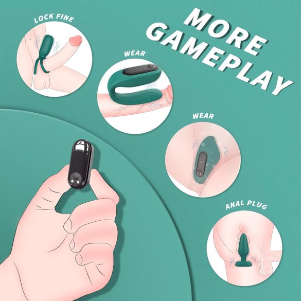 Sex HD - vibrator set met afstandsbediening - 4-delig - oplaadbaar - groen