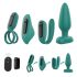 Sex HD - oplaadbare, afstandsbediende 4-delige vibrator set (groen)