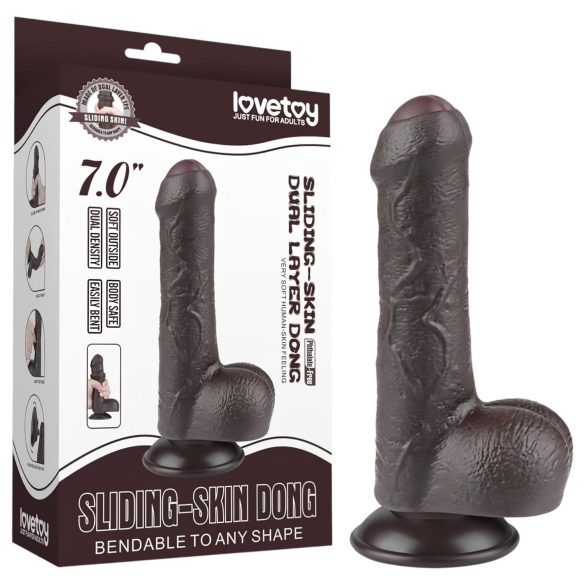 Lovetoy Sliding-Skin - realistische dildo met ballen - dubbel laag