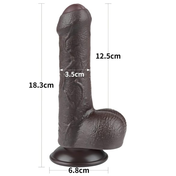 Lovetoy Sliding-Skin - realistische dildo met ballen - dubbel laag