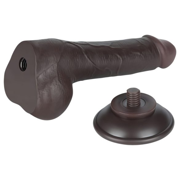Lovetoy - dildo met ballen - realistische dubbele laag - 19,5cm bruin