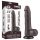 Lovetoy Glijdend-Vel - tweelaagse dildo met ballen - 20cm (bruin)