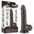 Lovetoy Glijdend-Vel - tweelaagse dildo met ballen - 20cm (bruin)
