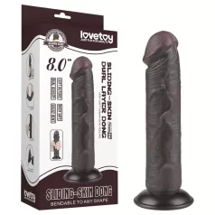   Lovetoy Sliding-Skin - dildo met zuignap - realistisch dubbel-laags - 20cm bruin