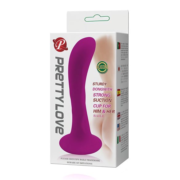 Pretty Love Baile - anaalplug met zuignap - gebogen - siliconen - roze