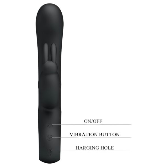 Pretty Love Webb - vibrator met clitorisstimulator - waterdicht - zwart