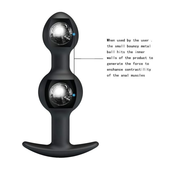 Pretty Love - anaal dildo met binnenbal - zwart