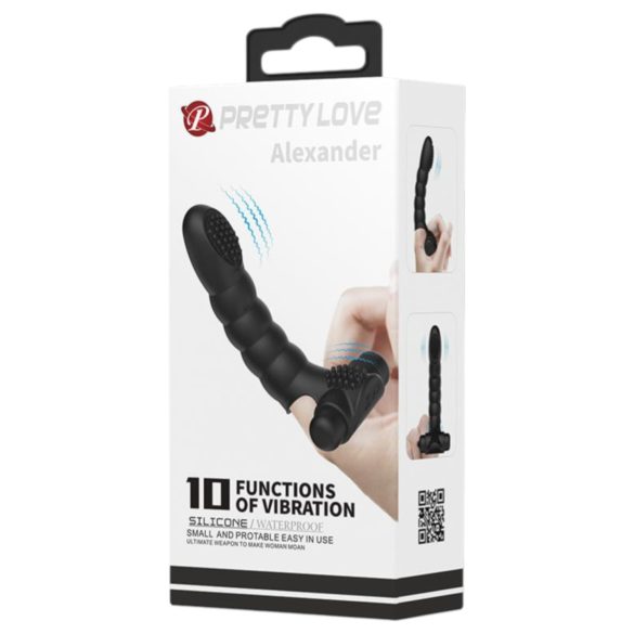 Pretty Love Alexander - vinger vibrator - krachtige stimulatie - zwart