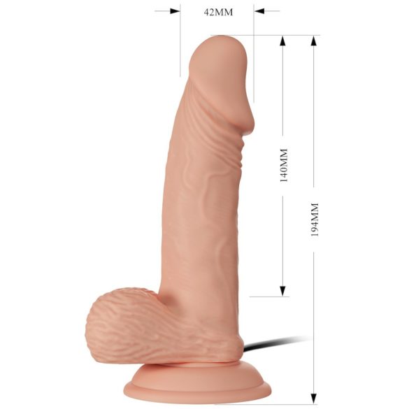 Baile Zebulon - realistische vibrator met ballen - 19cm - huidkleurig