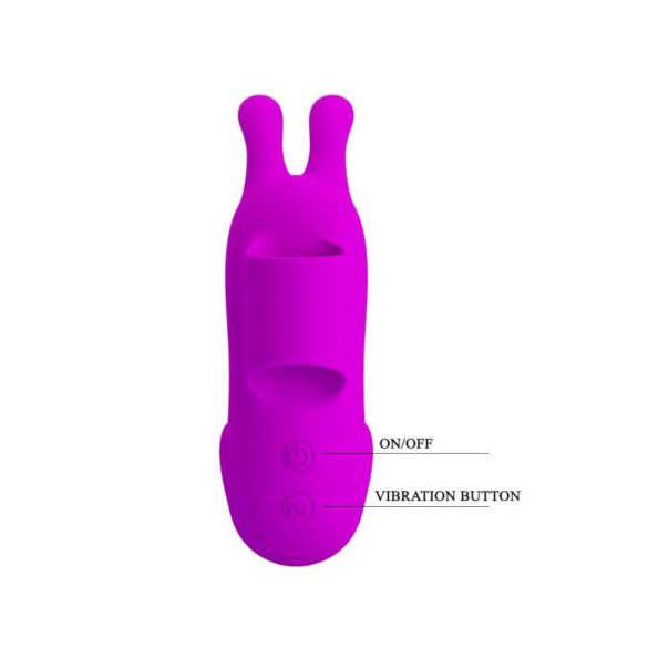 Pretty Love Bunny - vinger vibrator met konijn oortjes - siliconen - paars