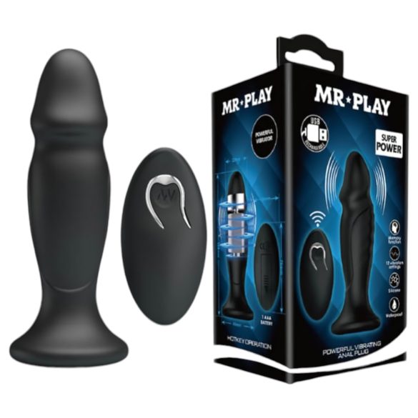 MR. PLAY - draadloze oplaadbare anaal vibrator - zwart