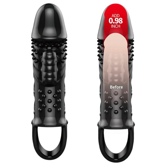 Pretty Love Cecelia - vibrerende penisring met hoes - zwart