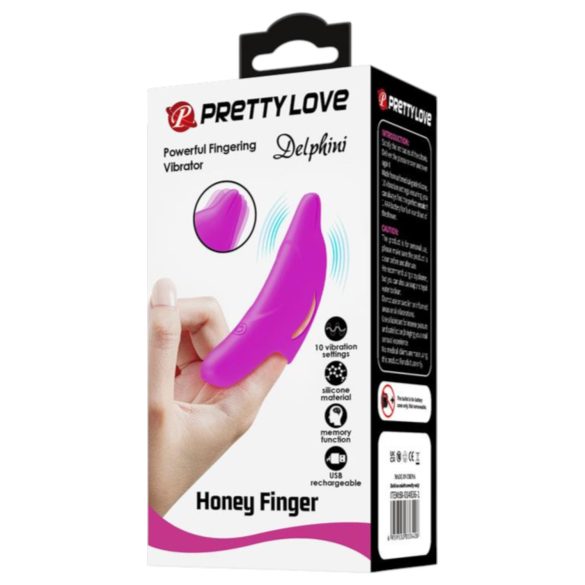 Pretty Love Delphini - vinger vibrator met dolfijn - siliconen - paars