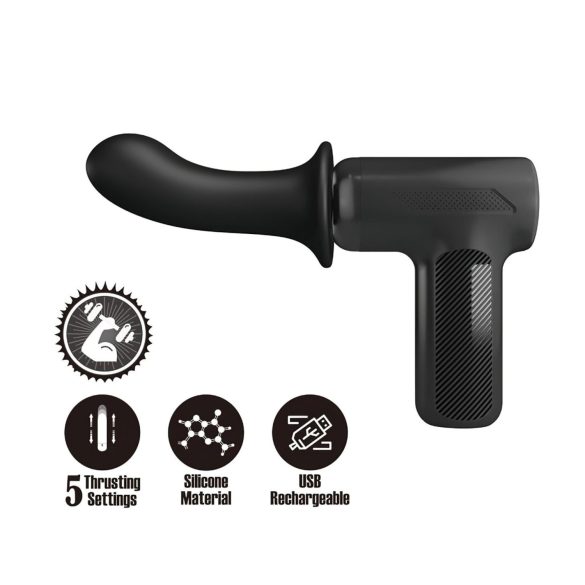 Pretty Love Dj Doctor - stotende vaginapistool vibrator (zwart)