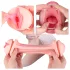 Vibeconnect - masturbator met realistische mond en vagina - huidskleur/zwart