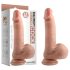Dual Density - levensechte dildo met zuignap en testikels - 18cm (natuurlijk)