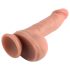 Dual Density - levensechte dildo met zuignap en testikels - 18cm (natuurlijk)