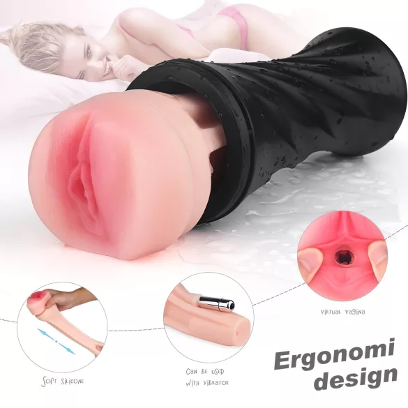 Sex HD Marcus - masturbator - realistische vagina - zwart/natuurlijk