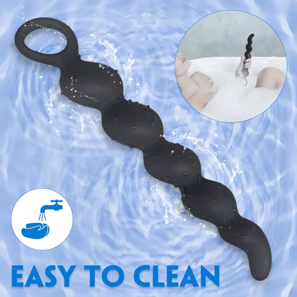 Sex HD Steven - anale dildo met kralen (zwart)