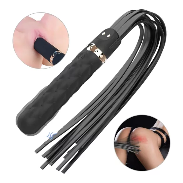 Sex HD Bloody Mary - vibrator met accu en zweep - waterdicht - zwart