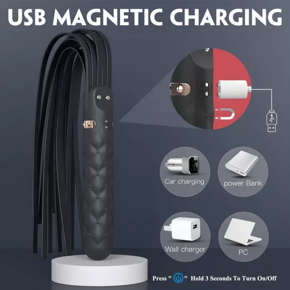 Sex HD Bloody Mary - vibrator met accu en zweep - waterdicht - zwart