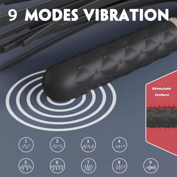 Sex HD Bloody Mary - vibrator met accu en zweep - waterdicht - zwart