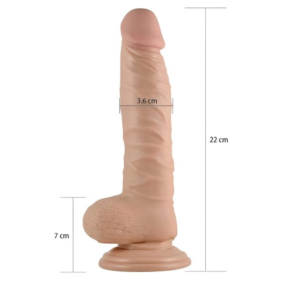 Lovetoy Real Extreme - zuignapdildo - 21cm (natuurlijk)