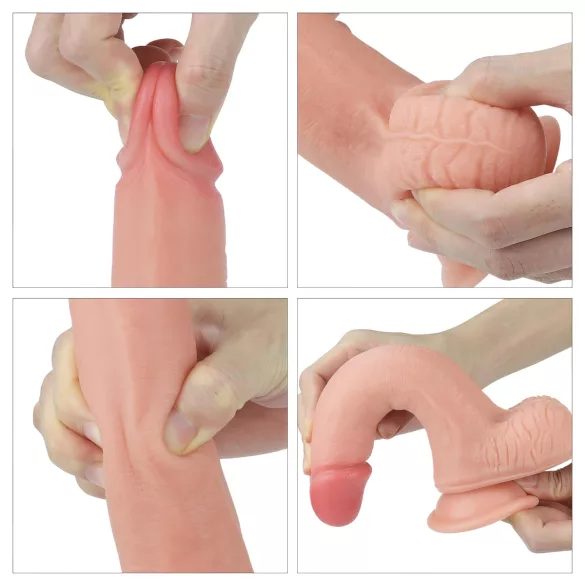 Lovetoy Nature Cock - realistische dildo - dubbel gelaagd - 20cm - huidkleur