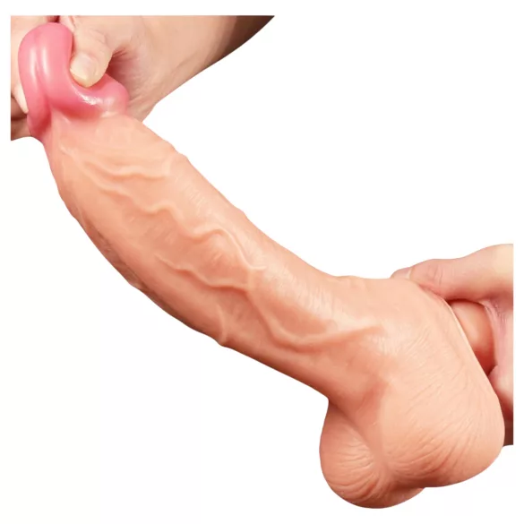 Lovetoy Nature Cock - realistische dildo - dubbel laags - 25cm - huidskleur