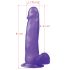 Lovetoy Jelly Studs - zuignap dildo - 20cm (paars)
