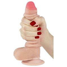   Lovetoy Sliding-Skin - realistische dildo - dubbel laag - 18cm - huidskleur
