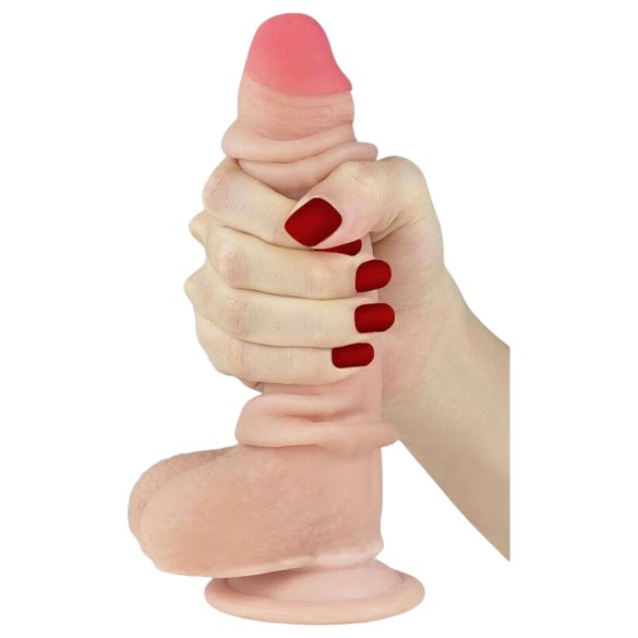 Lovetoy Sliding-Skin - tweelagige dildo - 18cm (natuurlijk)