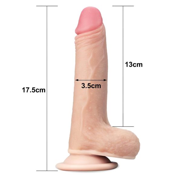 Lovetoy Sliding-Skin - realistische dildo - dubbel laag - 18cm - huidskleur