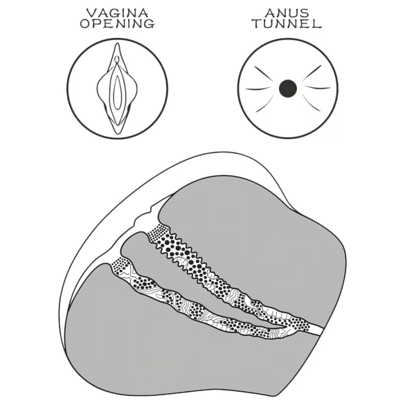 Lovetoy Streetgirl's 4 - masturbator - vagina en anus torso - natuurkleur