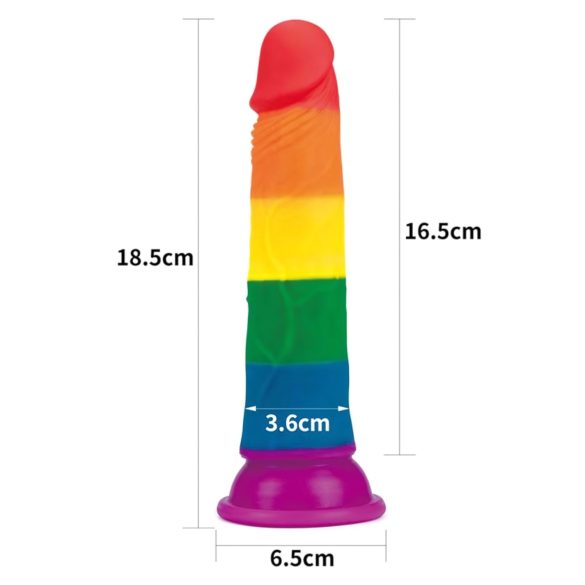 Lovetoy Prider - dildo realistisch - 19cm - regenboog
