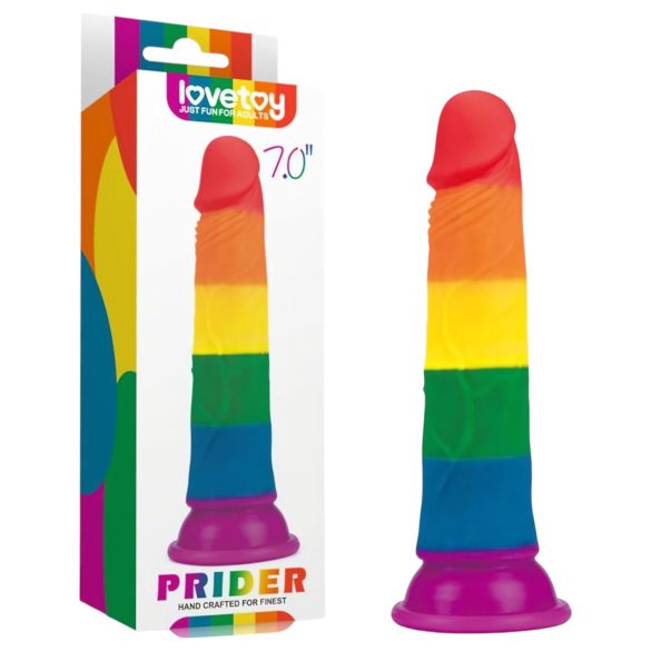 Lovetoy Prider - dildo realistisch - 19cm - regenboog
