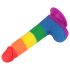 Lovetoy Prider - levensechte dildo met ballen - 20cm (regenboog)