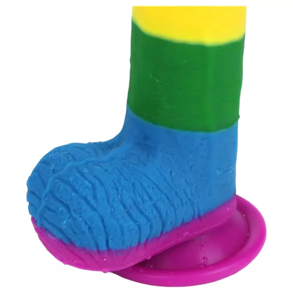 Lovetoy Prider - realistische dildo met testikels - 20cm - regenboog