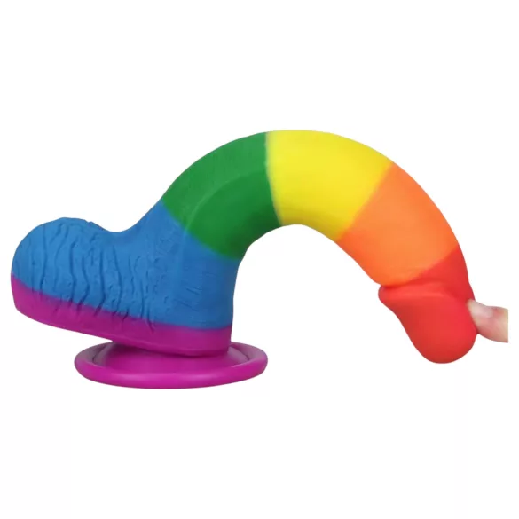 Lovetoy Prider - realistische dildo met testikels - 20cm - regenboog