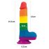Lovetoy Prider - levensechte dildo met ballen - 20cm (regenboog)