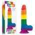 Lovetoy Prider - levensechte dildo met ballen - 20cm (regenboog)