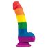 Lovetoy Prider - levensechte siliconen dildo - 19cm (regenboog)