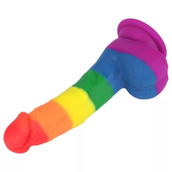 Lovetoy Prider - realistische siliconen dildo - 19cm - regenboog