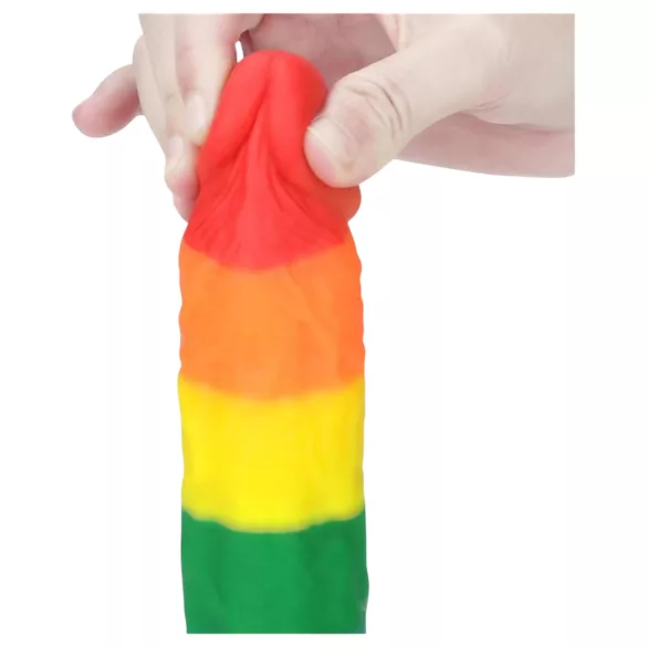 Lovetoy Prider - realistische siliconen dildo - 19cm - regenboog