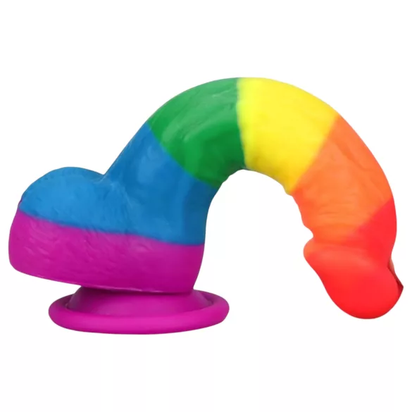 Lovetoy Prider - realistische siliconen dildo - 19cm - regenboog