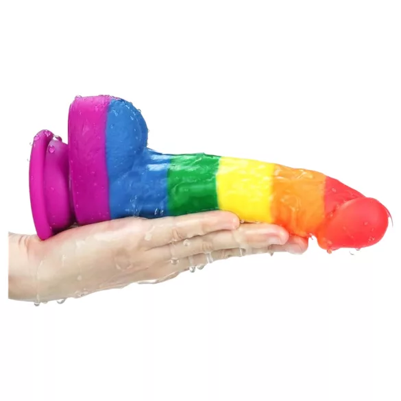 Lovetoy Prider - realistische siliconen dildo - 19cm - regenboog