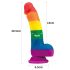 Lovetoy Prider - levensechte siliconen dildo - 19cm (regenboog)